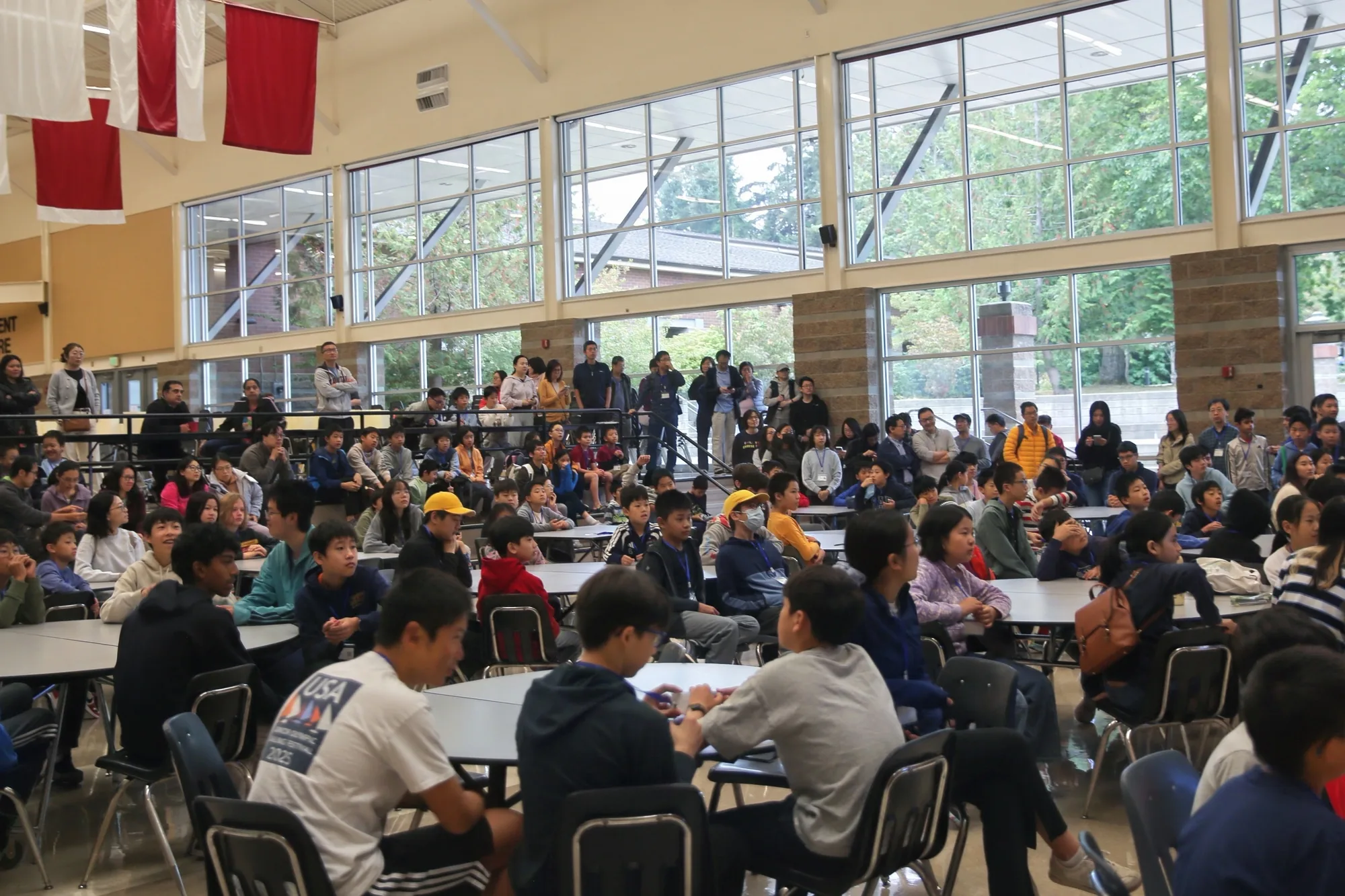 Students and parents at the opening ceremony