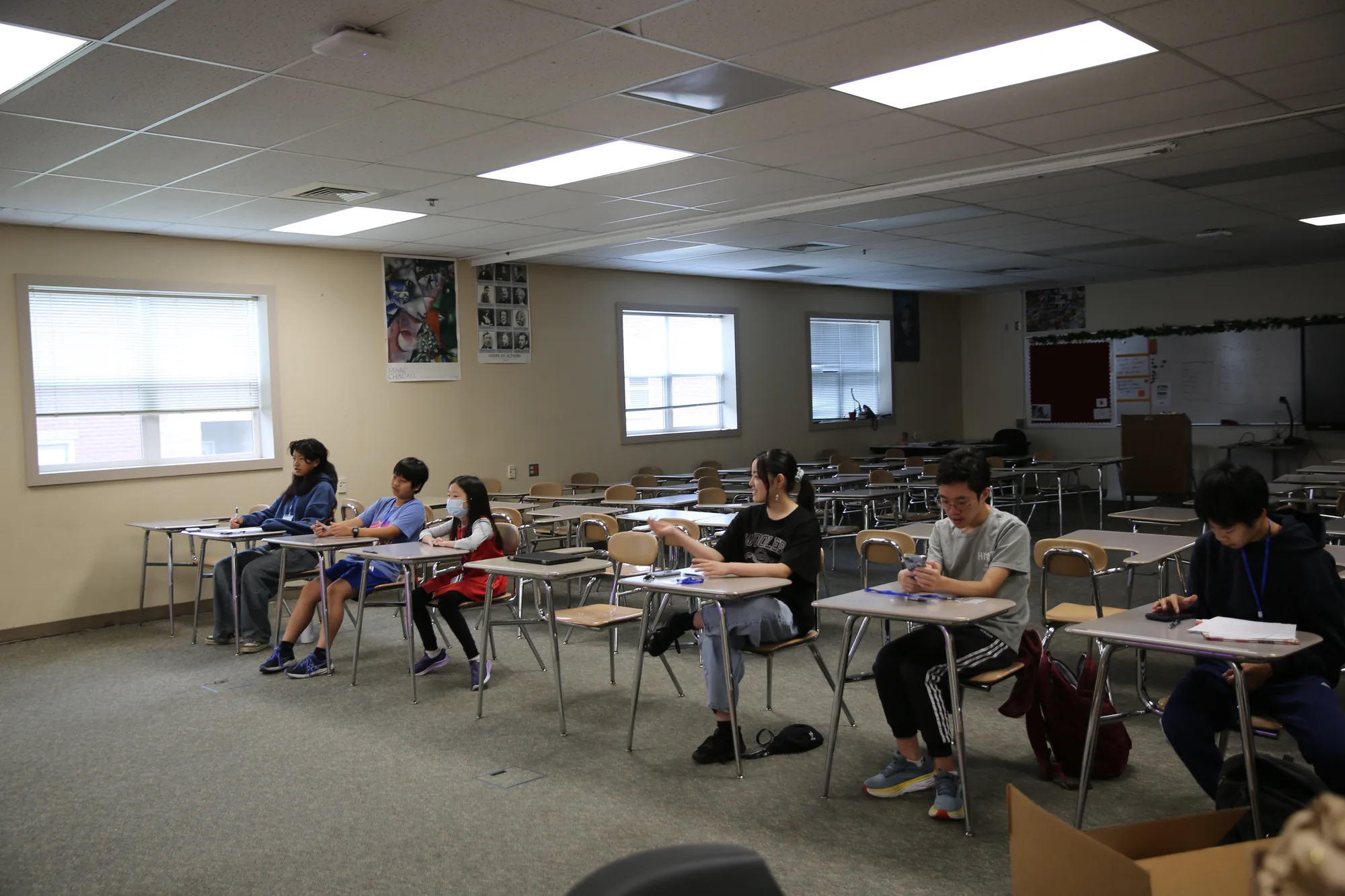 Graders in grading room